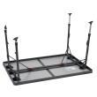 Table rectangulaire grise en aluminium : - Dimensions : 120 x 80 cm