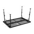 Table rectangulaire grise en aluminium : - Dimensions : 130 x 85 cm