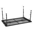 Table rectangulaire grise en aluminium : - Dimensions : 150 x 90 cm