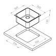 Evier en acier inoxydable 360x360x150