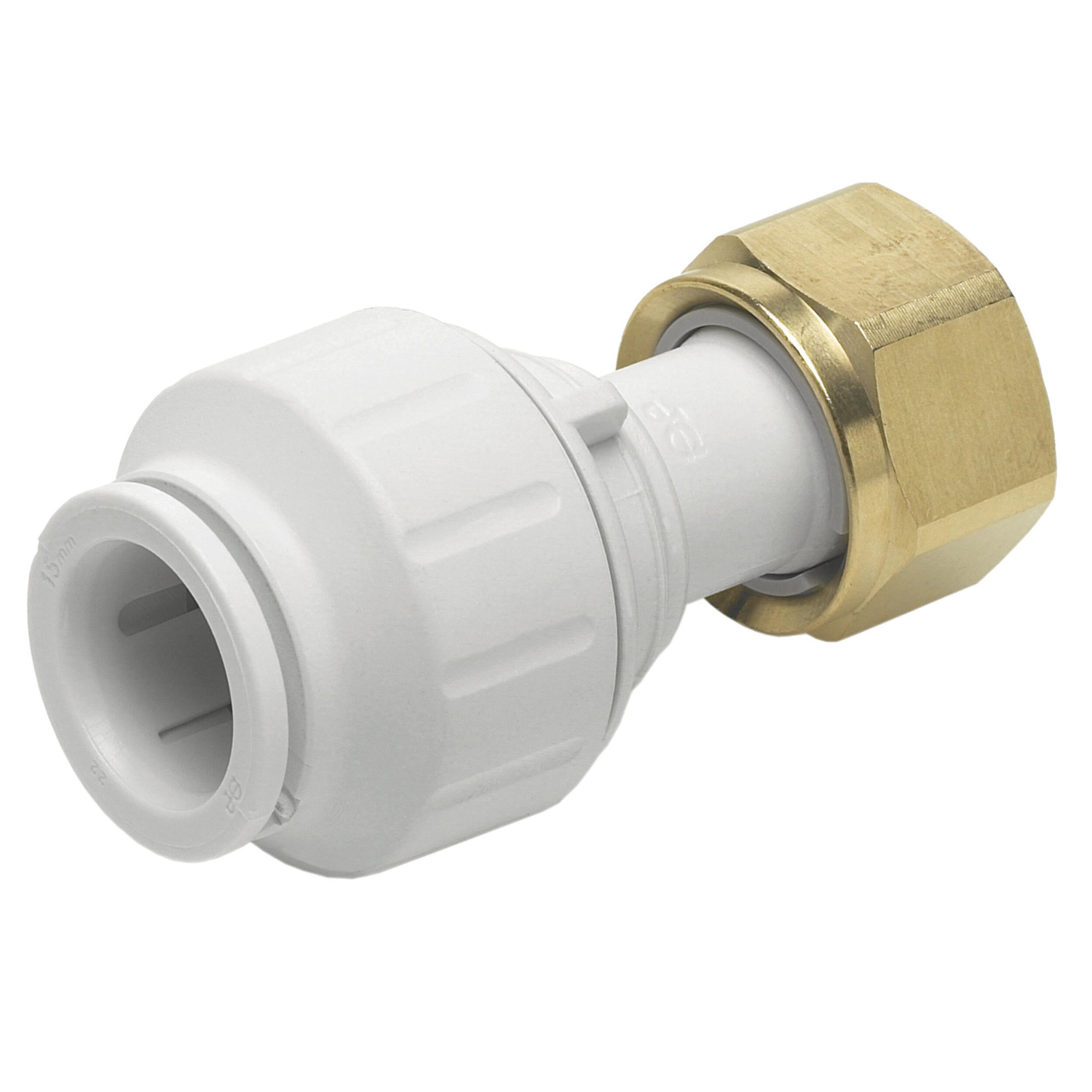 Union femelle fond plat ecrou laiton : 1/2 BSP CYL. X 15 mm