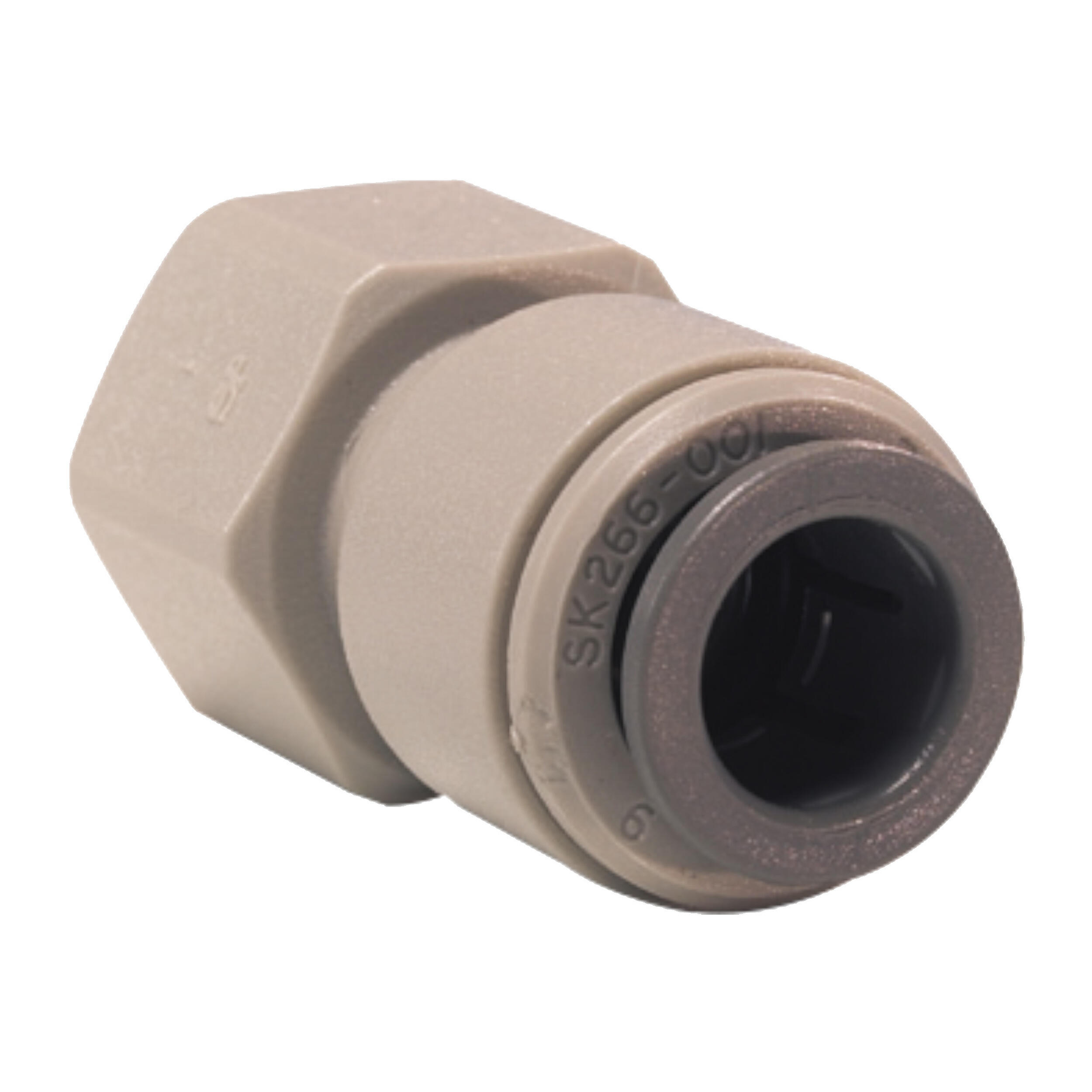 Union femelle fond plat : 1/2 BSP CYL. X 12 mm grise - Joints EPDM