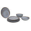 Pack de vaisselle en mélamine Halo Gris et Terra - 12 Pièces
