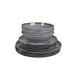 Pack de vaisselle en mélamine Halo Gris et Terra - 12 Pièces