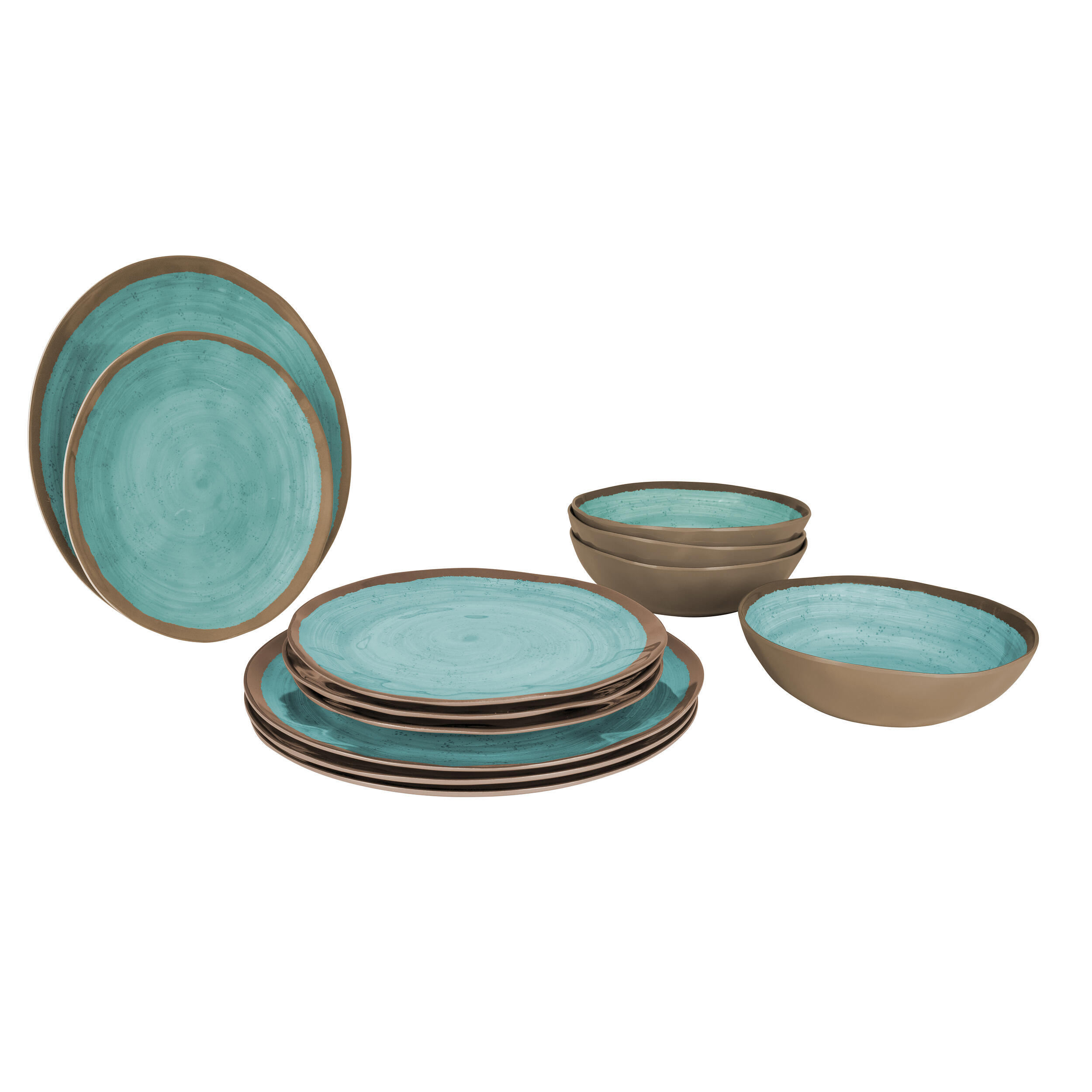 Pack de vaisselle en mélamine Halo Aqua en mélamine 12 Pièces