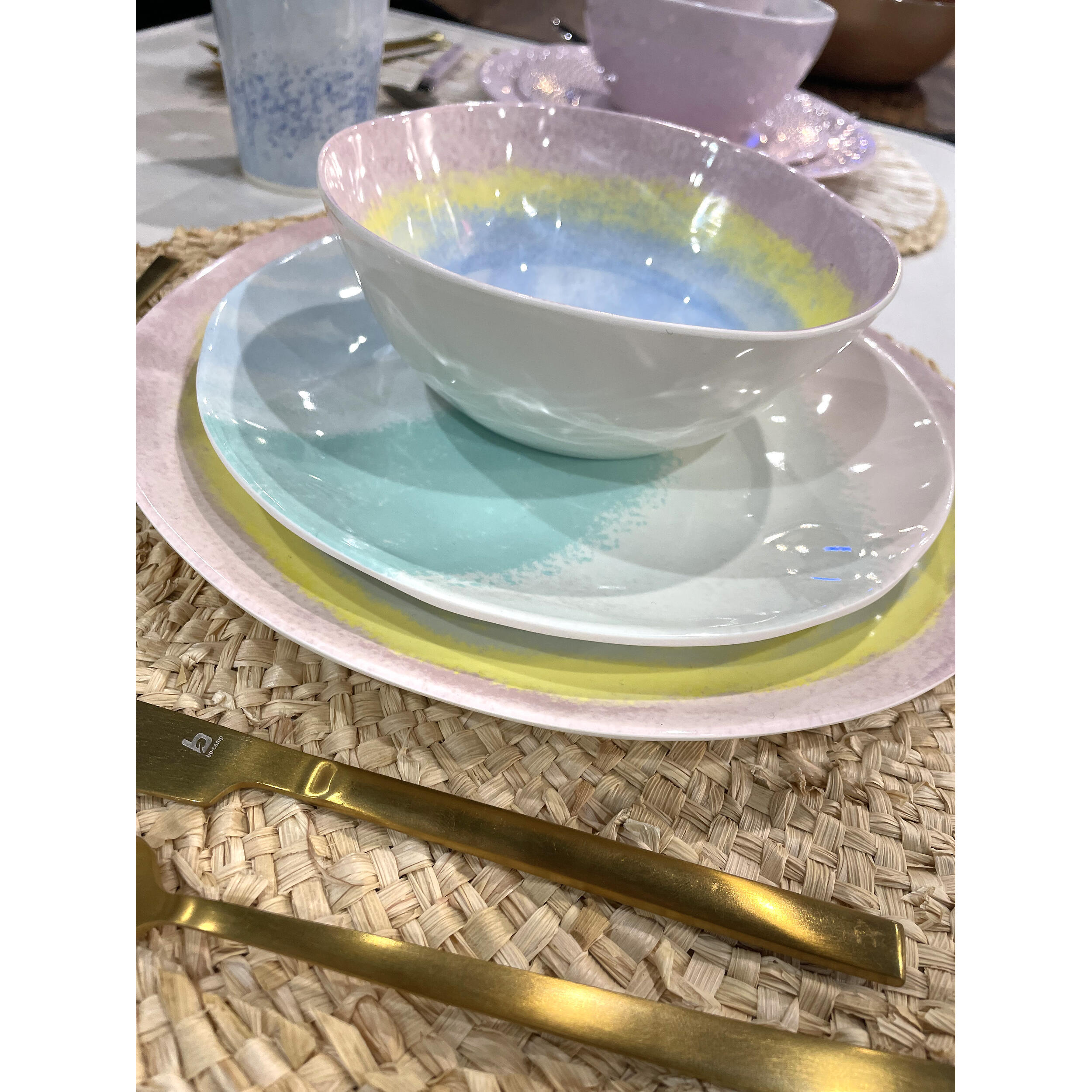 Pack de vaisselle en mélamine Pastel Barfleur - 12 Pièces