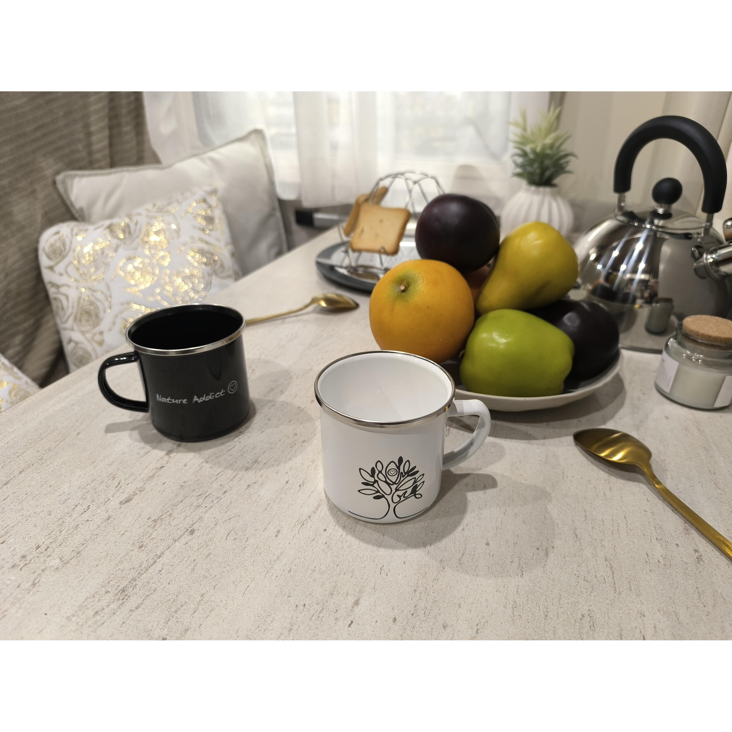 Pack de 2 mugs en acier émaillé
