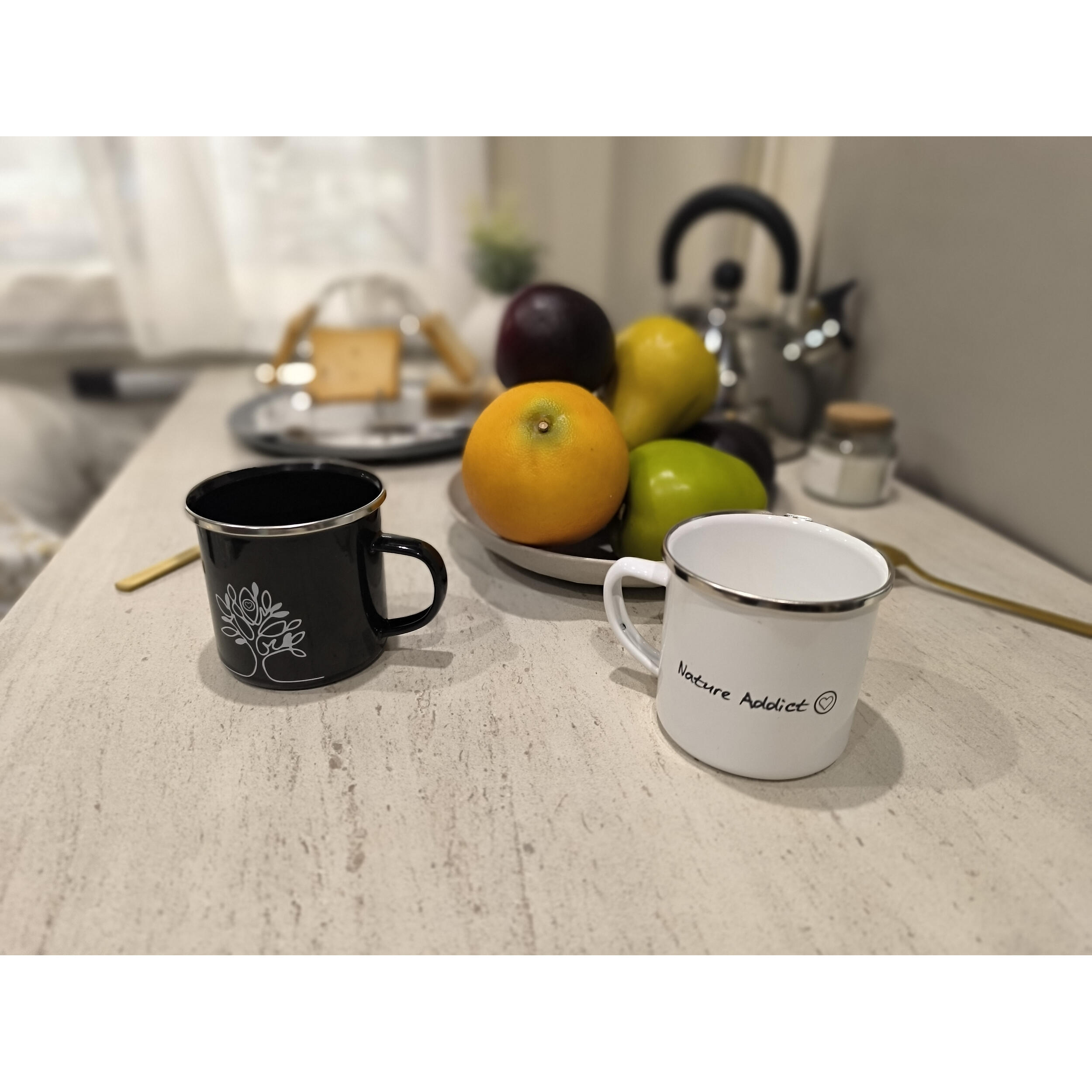 Pack de 2 mugs en acier émaillé
