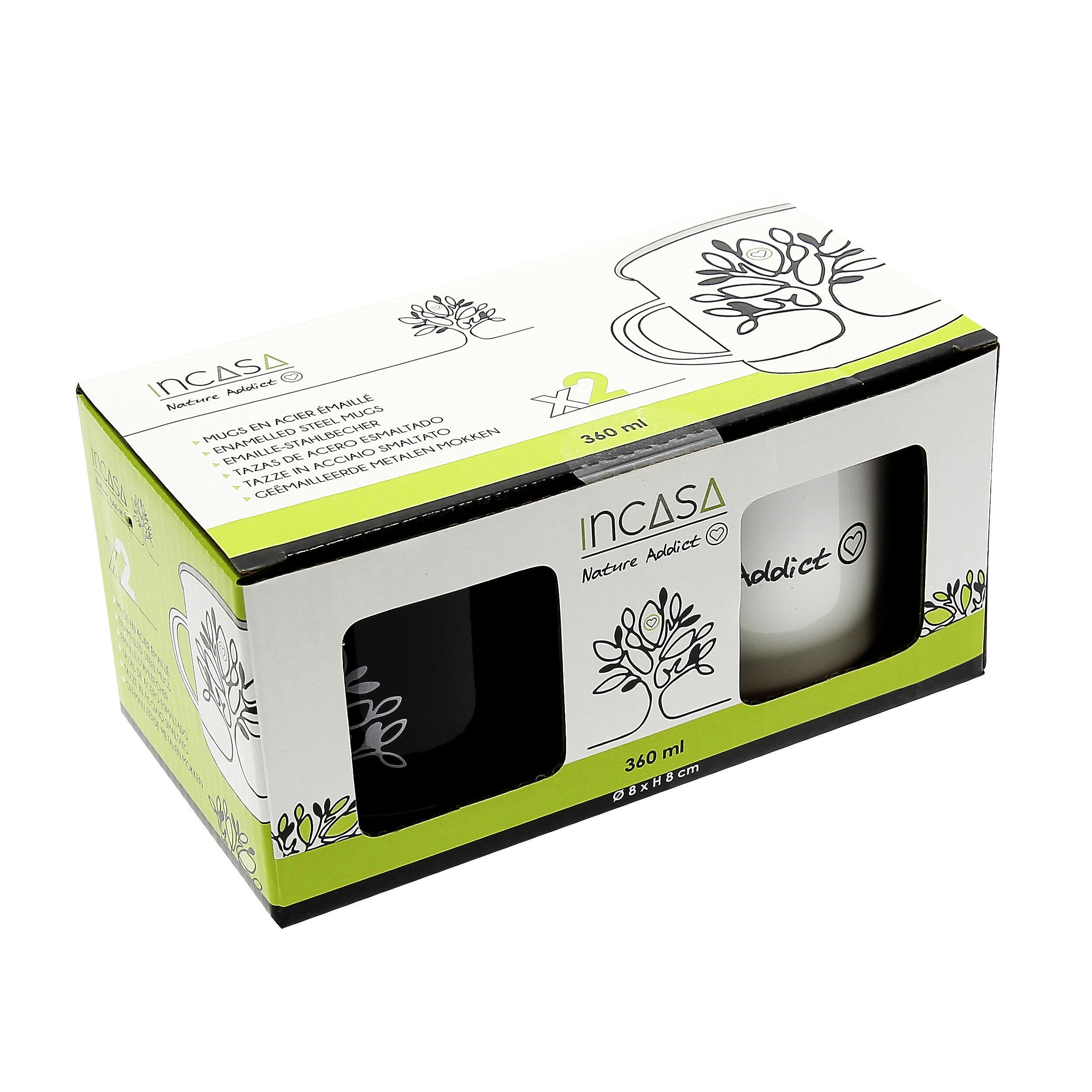 Pack de 2 mugs en acier émaillé
