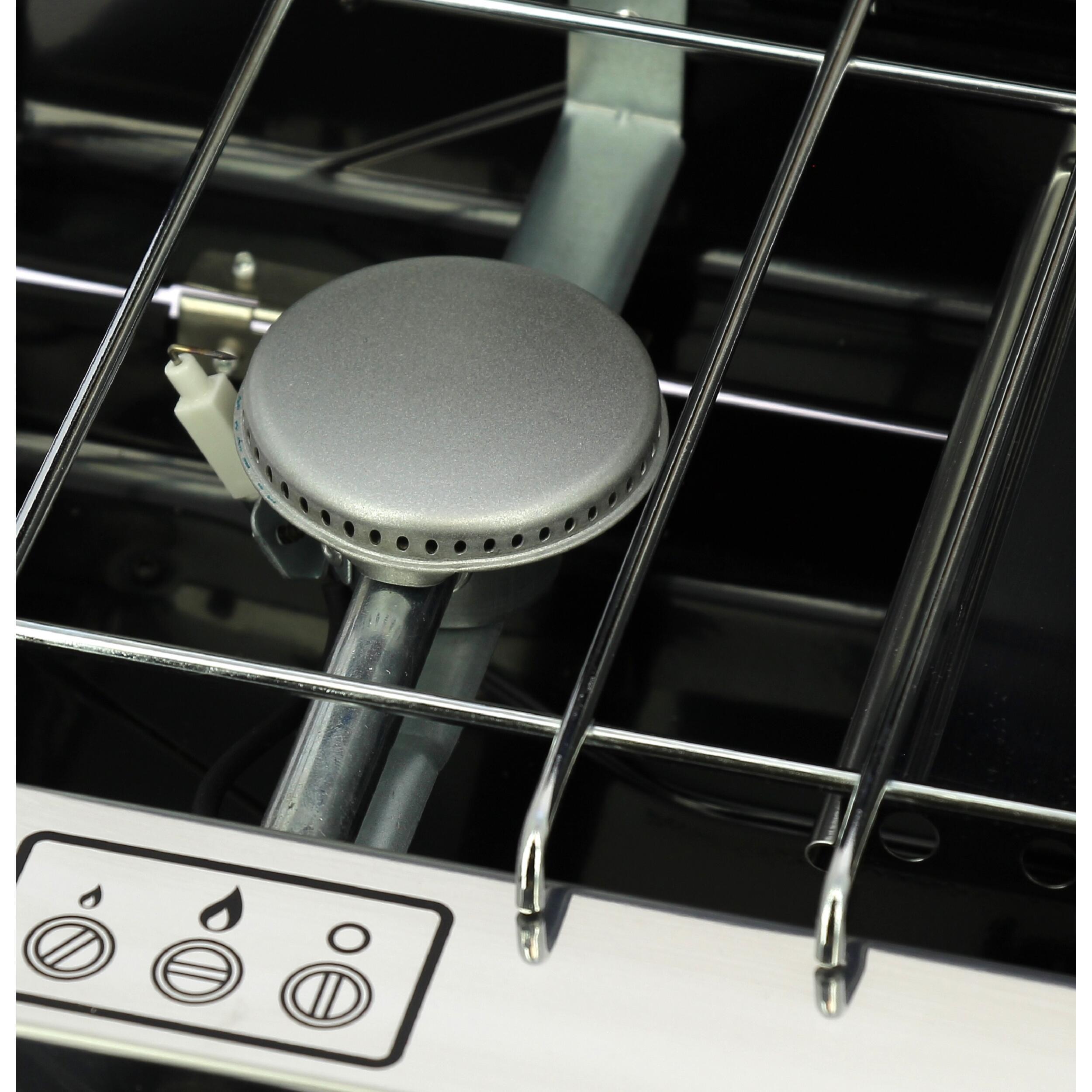 Réchaud à gaz 2 feux avec grill/toaster