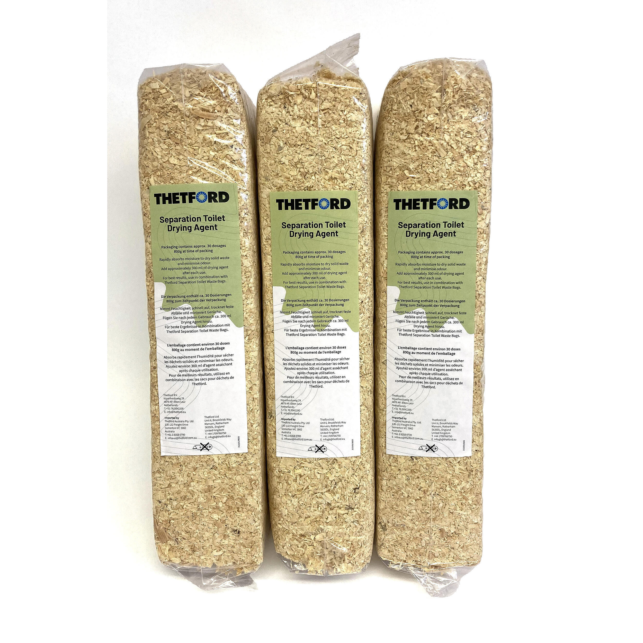 lot de 3 sachets de copeaux de bois pour toilettes sèches