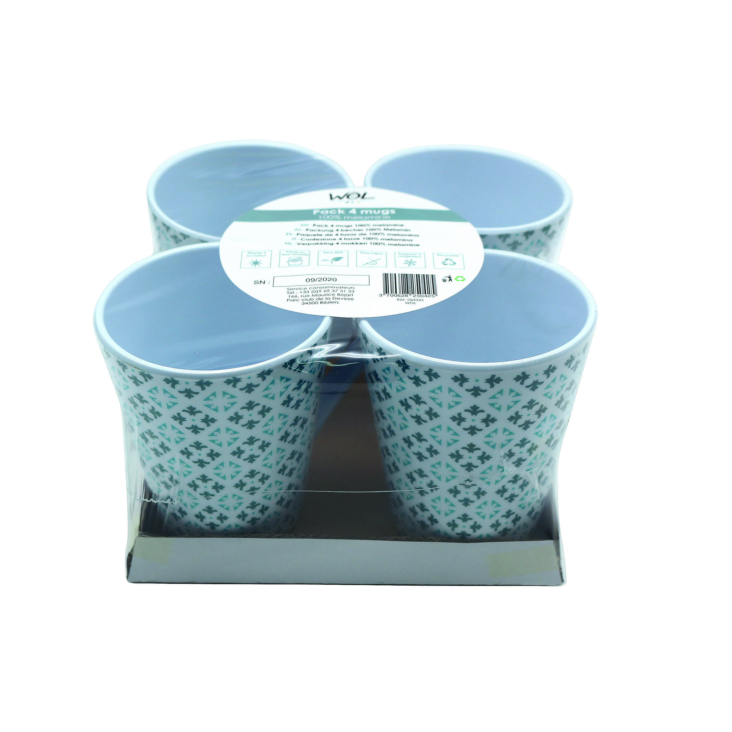 4 mugs Carreaux de ciment