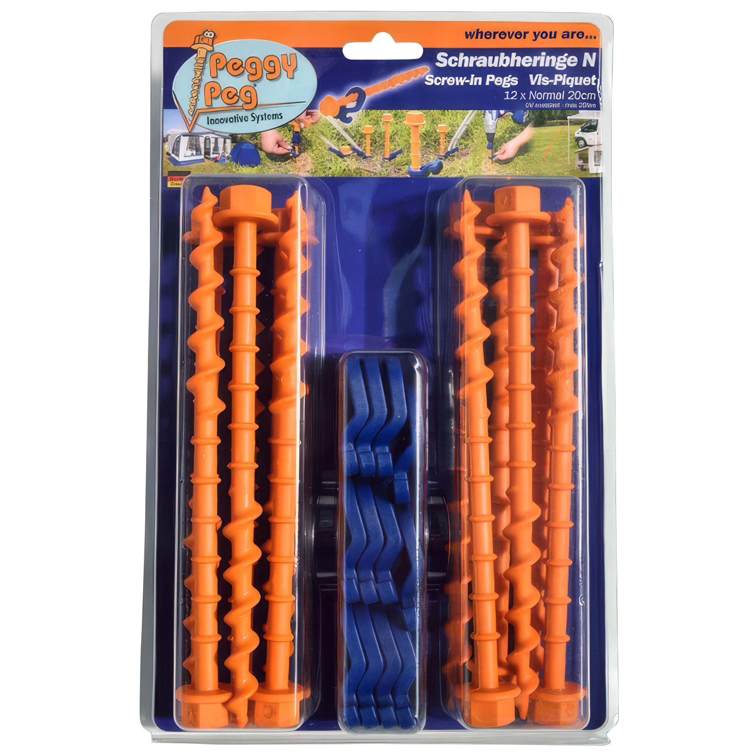 Lot de 12 piquets à vis légers pour tente, auvent et store