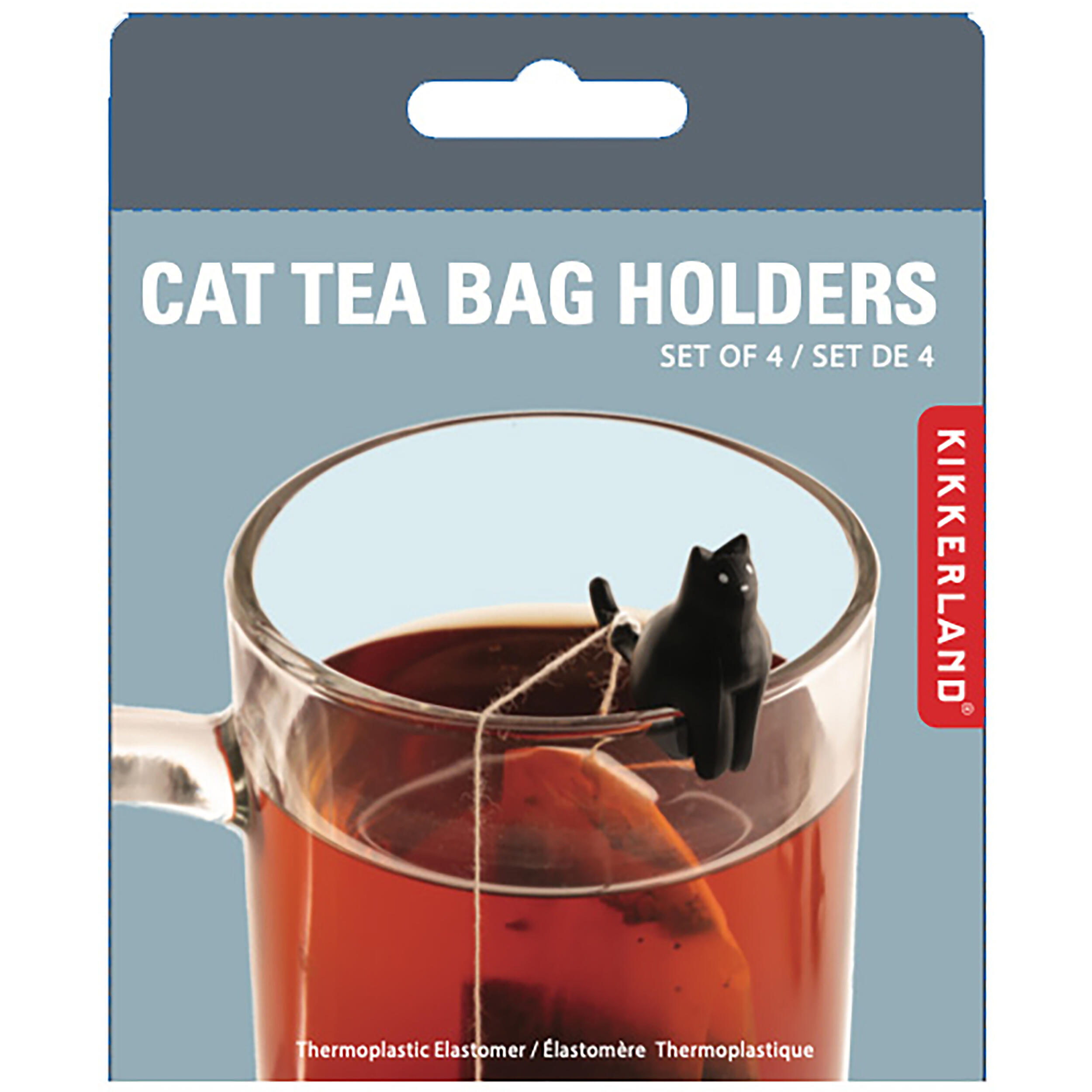 Lot de 4 supports pour sachets de thé chat